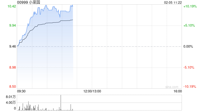 小菜园早盘涨超9% 机构预测公司有望进入港股通